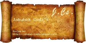 Jakubek Csát névjegykártya